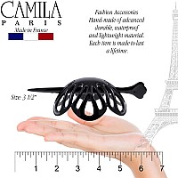 Camila Paris Nv150 Hair Bun Maker For Women Black Round Dome Clip For Updo Styling No Slip French Bun Accessories Made In Fra