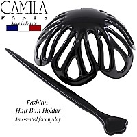 Camila Paris Nv150 Hair Bun Maker For Women Black Round Dome Clip For Updo Styling No Slip French Bun Accessories Made In Fra