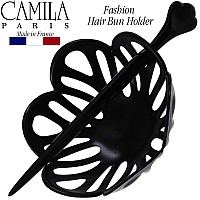 Camila Paris Nv150 Hair Bun Maker For Women Black Round Dome Clip For Updo Styling No Slip French Bun Accessories Made In Fra