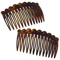 Camila Paris Cp33/2 French Hair Side Comb Small Tortoise Shell French Twist Hair Combs Decorative, Strong Hold Hair Clips For Women Bun Chignon Up-Do Styling Girls Hair Accessories, Made In France