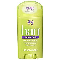 Ban Deodorant 2.6 Ounce Invisible Solid Shower Fresh (76ml) (3 Pack)