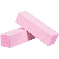 Forpro Professional Collection Pink Pedicure Block 100180 Grit Threesided Pedicure Nail Buffer 375 L X 1 W X 1 H