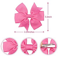 C??Lot 40Pcs 3.5 Inch Boutique Grosgrain Ribbon Pinwheel Hair Bows Alligator Clips For Girls Toddlers Accessories Teens Gifts In Pairs