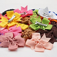 C??Lot 40Pcs 3.5 Inch Boutique Grosgrain Ribbon Pinwheel Hair Bows Alligator Clips For Girls Toddlers Accessories Teens Gifts In Pairs