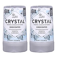 Crystal Travel Stick Mineral Deodorant Unscented Body Deodorant With 24Hour Odor Protection Nonstaining Nonsticky Alumi