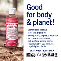 Dr Bronners Purecastile Liquid Soap Rose 16 Ounce 2Pack Made With Organic Oils 18In1 Uses Face Body Hair Laun