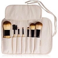 Shany Makeup Brushes I Love Bamboo 7Pc Petite Pro Bamboo Make Up Brush Set With Cosmetics Brush Carrying Case