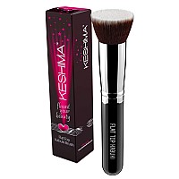 Flat Top Kabuki Foundation Brush By KESHIMA - Premium Makeup Brush for Liquid, cream, and Powder - Buffing, Blending, and Face Brush