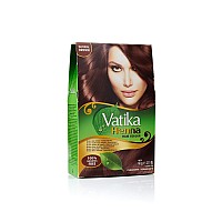 Dabur Vatika Henna Hair Color - Henna Hair Dye, Henna Hair Color and Conditioner, Zero Ammonia Henna for Strong and Shiny Hair, 100% Grey Coverage, 6 Sachets X 10g (Natural Brown)