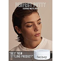 Fatboy Hair Perfect Putty, Medium Hold For Texture, Volumizing, Matte Finish, All Hair Types, 2.6 Oz