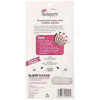 Swisspers Premium Cotton Swabs, 100% Pure Cotton Tips, Leopard Print Paper Sticks, 300 Count Pack