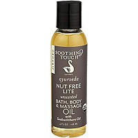 Soothing Touch Nut Free Lite Organic Bath Body & Massage Oil, Unscented, 4 Ounce