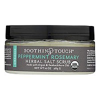 Soothing Touch Scrub Organic Salt Herbal, Peppermint Rosemary, 10 Ounce