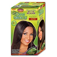 African Pride Olive Miracle Deep Conditioning No-Lye Relaxer Kit, Super, 1Count