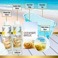 Home Spa Bath Basket Fresh Aquatic Oceanside Breeze Spa Set For Women Bath Body Set For Women Shower Gel Bubble Bath Body Lo