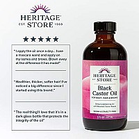 Heritage Store Black Castor Oil, Traditionally Roasted | Deep Conditioning Treatment for Body, Hair, & Brows, Vegan, 8oz