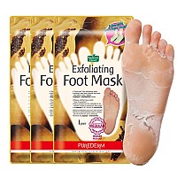 Purederm Exfoliating Foot Mask 3 Pack Regular Size Exfoliating Foot Masks For Cracked Feet Dry Skin Callused Feet