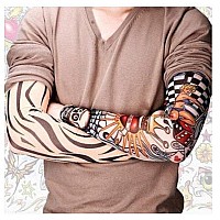 Yariew 6Pcs Temporary Tattoo Sleeves 6Pcs Set Arts Temporary Fake Slip On Tattoo Arm Sleeves Kit