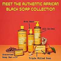 Alaffia Authentic African Black Soap, Multi-purpose Face and Body Cleanser, Shampoo & Shaving Aid, Refreshing Eucalyptus with Calming Tea Tree Oils, 32 fl oz