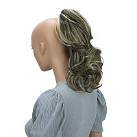 Caisha 14 Wavy Clip On Ponytail With Butterfly Clip Hairpiece Heatresistant Synthetic Fibres Blonde Mix H60D