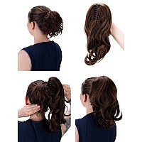 Caisha 14 Wavy Clip On Ponytail With Butterfly Clip Hairpiece Heatresistant Synthetic Fibres Blonde Mix H60D