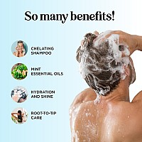 Sulfate Free Shampoo And Conditioner Hard Water Hair Treatment With Five Mint Essential Oils For Replenishing Hydration And Sh