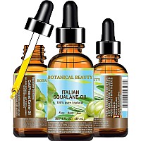 Botanical Beauty Natural Italian Squalane Moisturizer Oil for Face, Body and Hair, 4 floz (120 ml)