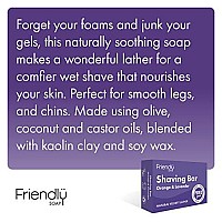 FRIENDLY SOAP Orange Lavender Shaving Bar, 95 GR