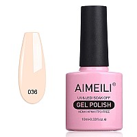 Aimeili Soak Off U V Led Nude Gel Nail Polish Soft Peach Pink 036 10Ml