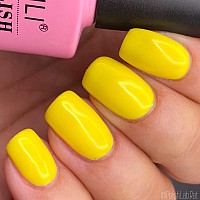 Aimeili Soak Off U V Led Neon Yellow Gel Nail Polish Neon Canary Translucent Yellow 052 10Ml