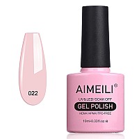 Aimeili Gel Nail Polish Soak Off U V Led Nude Gel Polish Rose Nude 022 10Ml