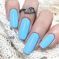 Aimeili Soak Off U V Led Neon Blue Gel Nail Polish Soft Baby Blue 059 10Ml