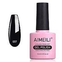 Aimeili Soak Off U V Led Black Gel Nail Polish Blackpool 007 10Ml