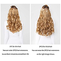 Reecho 20 1Pack 34 Full Head Curly Wave Clips In On Synthetic Hair Extensions He008 Hairpieces For Women 5 Clips 45 Oz Per P