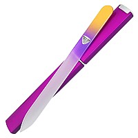 Glass Nail File with Case, Fingernail File for Manicure Nail Care - Bona Fide Beauty Premium Czech Glass Nail File