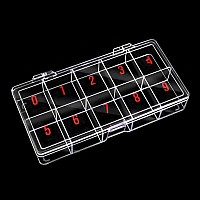 Beauticom Usa Small Empty 10 Space Nail Art Tip Storage Organizer Box Case Clear Color For False Nail Tips Vitamins Access