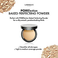 Lorac Porefection Baked Perfecting Setting Powder Medium Beige Powder Foundation Makeup Setting Powder