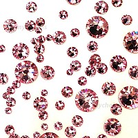 Light Rose (223) Pink 144 pcs Swarovski 20582088 crystal Flatbacks Pink Rhinestones Nail Art Mixed with Sizes ss5, ss7, ss9, ss12, ss16, ss20, ss30