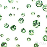 PERIDOT (214) green 144 pcs Swarovski 20582088 crystal Flatbacks green rhinestones nail art mixed with Sizes ss5, ss7, ss9, ss12, ss16, ss20, ss30