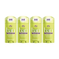 Ban Shower Fresh 24-Hour Invisible Antiperspirant, Solid Deodorant For Women And Men, Underarm Wetness Protection, With Odor-Fighting Ingredients, 2.6 Ounce, 4 Count (Pack Of 1)