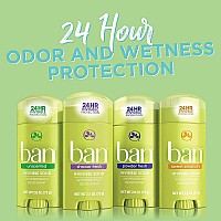 Ban Shower Fresh 24-Hour Invisible Antiperspirant, Solid Deodorant For Women And Men, Underarm Wetness Protection, With Odor-Fighting Ingredients, 2.6 Ounce, 4 Count (Pack Of 1)