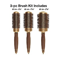 Olivia Garden Nanothermic Ceramic Ion Round Thermal Hair Brush Nt34 Nt44 Nt54 3Piece Deal