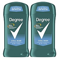 Degree Men Original Antiperspirant Deodorant For Men, Pack Of 2, 48-Hour Sweat And Odor Protection, Cool Rush 2.7 Oz