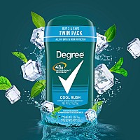 Degree Men Original Antiperspirant Deodorant For Men, Pack Of 2, 48-Hour Sweat And Odor Protection, Cool Rush 2.7 Oz