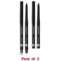 Rimmel Exaggerate Eye Definer Waterproof, 263 Starlit Black- Pack of 2