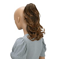 Caisha 14 Wavy Clip On Ponytail With Butterfly Clip Hairpiece Heatresistant Synthetic Fibres Brown Mix H96