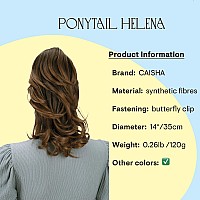 Caisha 14 Wavy Clip On Ponytail With Butterfly Clip Hairpiece Heatresistant Synthetic Fibres Brown Mix H96