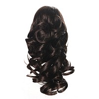 Onedor 12 Synthetic Fiber Natural Textured Curly Ponytail Clip Inon Hair Extension Hairpiece 6 Chestnut Brown