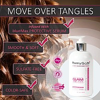 RemySoft Glam Rocker Hydrating Cleanser & Recovery Cream Duo - Safe for Hair Extensions, Weaves and Wigs - Salon Formula Shampoo and Conditioner Combo - Gentle Sulfate-free Lather