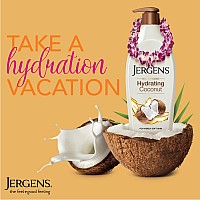 Jergens Hydrating Coconut Body Lotion, Hand and Body Moisturizer Hydrates Dry Skin Instantly, Infused with Coconut Oil, Dermatologist Tested, 16.8 oz